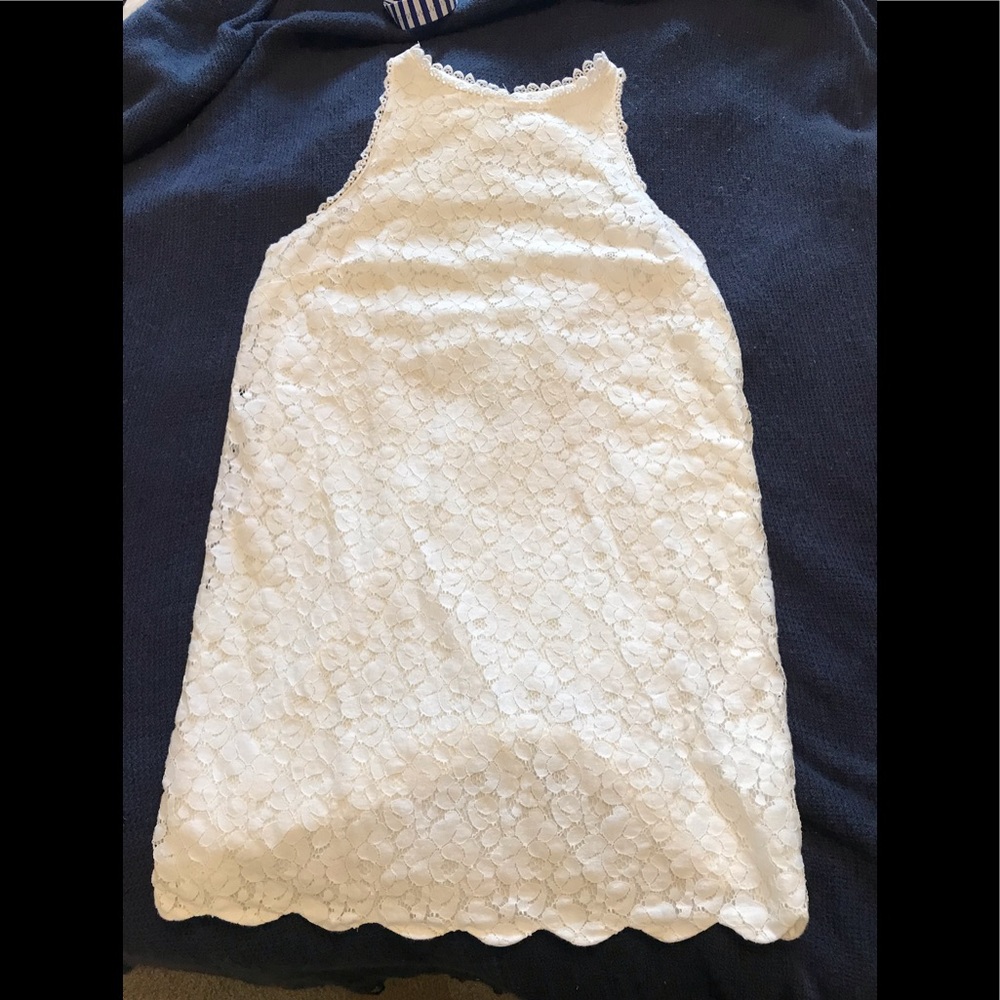White monteau lace short dress Medium